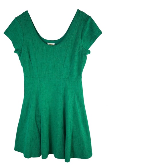 Maeve Anthropologie Nova Dress Sz Large 12 14 Green Skater Fit Flare Preppy Chic - Picture 2 of 4